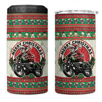 Biker Santa Motorcycle Christmas 4 in 1 Can Cooler Tumbler Santa Claus On A Motorcycle - Wonder Print Shop