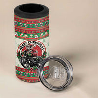 Biker Santa Motorcycle Christmas 4 in 1 Can Cooler Tumbler Santa Claus On A Motorcycle - Wonder Print Shop