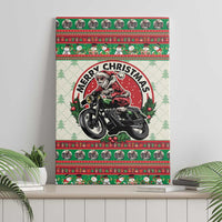 Biker Santa Motorcycle Christmas Canvas Wall Art Santa Claus On A Motorcycle - Wonder Print Shop