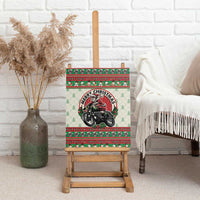 Biker Santa Motorcycle Christmas Canvas Wall Art Santa Claus On A Motorcycle - Wonder Print Shop