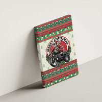 Biker Santa Motorcycle Christmas Canvas Wall Art Santa Claus On A Motorcycle - Wonder Print Shop