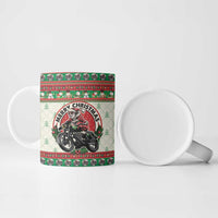 Biker Santa Motorcycle Christmas Ceramic Mug Santa Claus On A Motorcycle - Wonder Print Shop