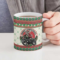 Biker Santa Motorcycle Christmas Ceramic Mug Santa Claus On A Motorcycle - Wonder Print Shop