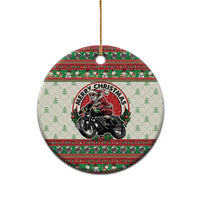 Biker Santa Motorcycle Christmas Ceramic Ornament Santa Claus On A Motorcycle - Wonder Print Shop