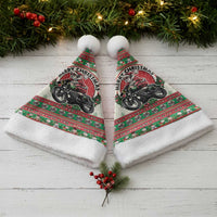 Biker Santa Motorcycle Christmas Santa Hat Santa Claus On A Motorcycle - Wonder Print Shop