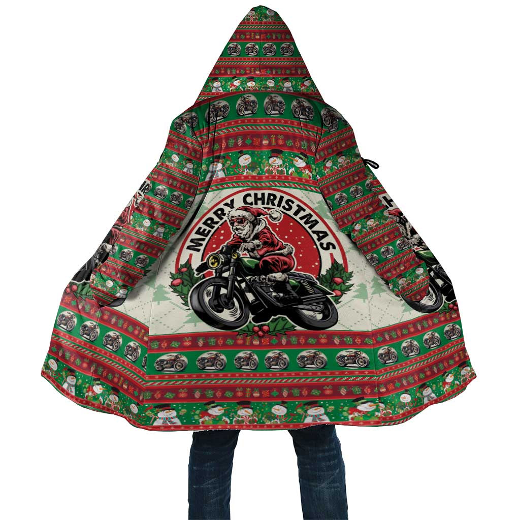 Biker Santa Motorcycle Christmas Cloak Santa Claus On A Motorcycle - Wonder Print Shop