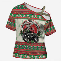 Biker Santa Motorcycle Christmas Cross Shoulder Shirt Santa Claus On A Motorcycle - Wonder Print Shop
