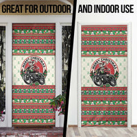 Biker Santa Motorcycle Christmas Door Cover Santa Claus On A Motorcycle - Wonder Print Shop
