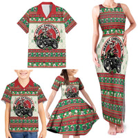Biker Santa Motorcycle Christmas Family Matching Tank Maxi Dress and Hawaiian Shirt Santa Claus On A Motorcycle - Wonder Print Shop