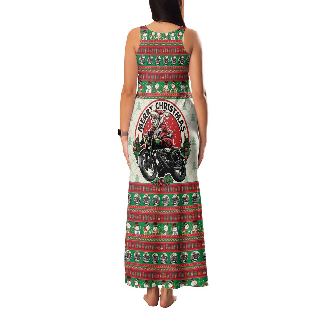 Biker Santa Motorcycle Christmas Family Matching Tank Maxi Dress and Hawaiian Shirt Santa Claus On A Motorcycle - Wonder Print Shop