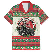 Biker Santa Motorcycle Christmas Hawaiian Shirt Santa Claus On A Motorcycle - Wonder Print Shop