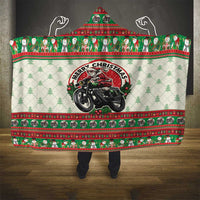 Biker Santa Motorcycle Christmas Hooded Blanket Santa Claus On A Motorcycle - Wonder Print Shop