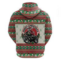 Biker Santa Motorcycle Christmas Hoodie Santa Claus On A Motorcycle - Wonder Print Shop