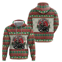 Biker Santa Motorcycle Christmas Hoodie Santa Claus On A Motorcycle - Wonder Print Shop