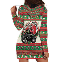 Biker Santa Motorcycle Christmas Hoodie Dress Santa Claus On A Motorcycle - Wonder Print Shop