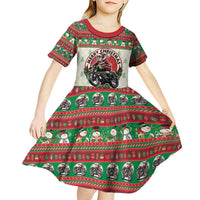 Biker Santa Motorcycle Christmas Kid Short Sleeve Dress Santa Claus On A Motorcycle - Wonder Print Shop