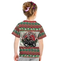 Biker Santa Motorcycle Christmas Kid T Shirt Santa Claus On A Motorcycle - Wonder Print Shop