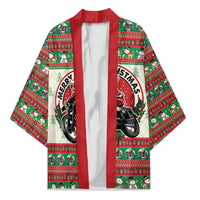 Biker Santa Motorcycle Christmas Kimono Santa Claus On A Motorcycle - Wonder Print Shop