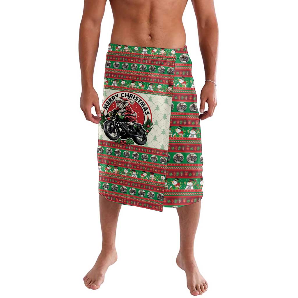 Biker Santa Motorcycle Christmas Lavalava Santa Claus On A Motorcycle - Wonder Print Shop