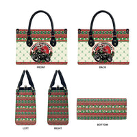 Biker Santa Motorcycle Christmas Leather Bag Santa Claus On A Motorcycle - Wonder Print Shop