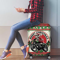 Biker Santa Motorcycle Christmas Luggage Cover Santa Claus On A Motorcycle - Wonder Print Shop