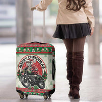 Biker Santa Motorcycle Christmas Luggage Cover Santa Claus On A Motorcycle - Wonder Print Shop
