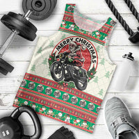 Biker Santa Motorcycle Christmas Men Tank Top Santa Claus On A Motorcycle - Wonder Print Shop