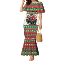 Biker Santa Motorcycle Christmas Mermaid Dress Santa Claus On A Motorcycle - Wonder Print Shop