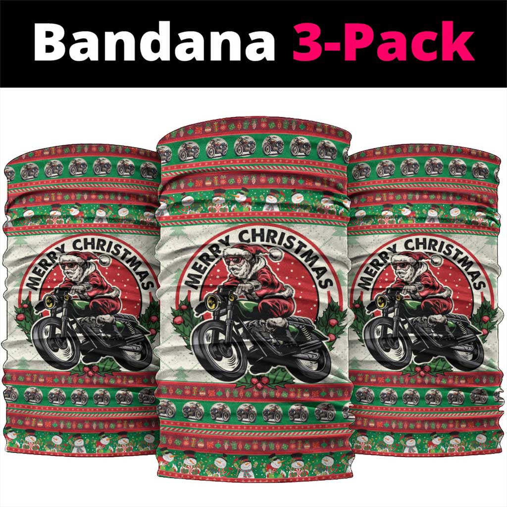 Biker Santa Motorcycle Christmas Neck Gaiter Santa Claus On A Motorcycle - Wonder Print Shop