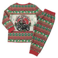 Biker Santa Motorcycle Christmas Pajama Set Santa Claus On A Motorcycle - Wonder Print Shop