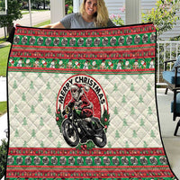 Biker Santa Motorcycle Christmas Quilt Santa Claus On A Motorcycle - Wonder Print Shop