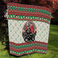 Biker Santa Motorcycle Christmas Quilt Santa Claus On A Motorcycle - Wonder Print Shop