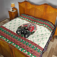 Biker Santa Motorcycle Christmas Quilt Santa Claus On A Motorcycle - Wonder Print Shop