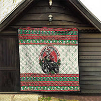 Biker Santa Motorcycle Christmas Quilt Santa Claus On A Motorcycle - Wonder Print Shop