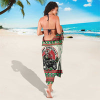 Biker Santa Motorcycle Christmas Sarong Santa Claus On A Motorcycle - Wonder Print Shop