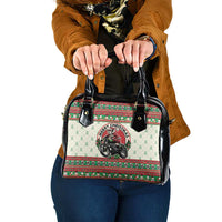 Biker Santa Motorcycle Christmas Shoulder Handbag Santa Claus On A Motorcycle - Wonder Print Shop
