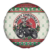 Biker Santa Motorcycle Christmas Spare Tire Cover Santa Claus On A Motorcycle - Wonder Print Shop
