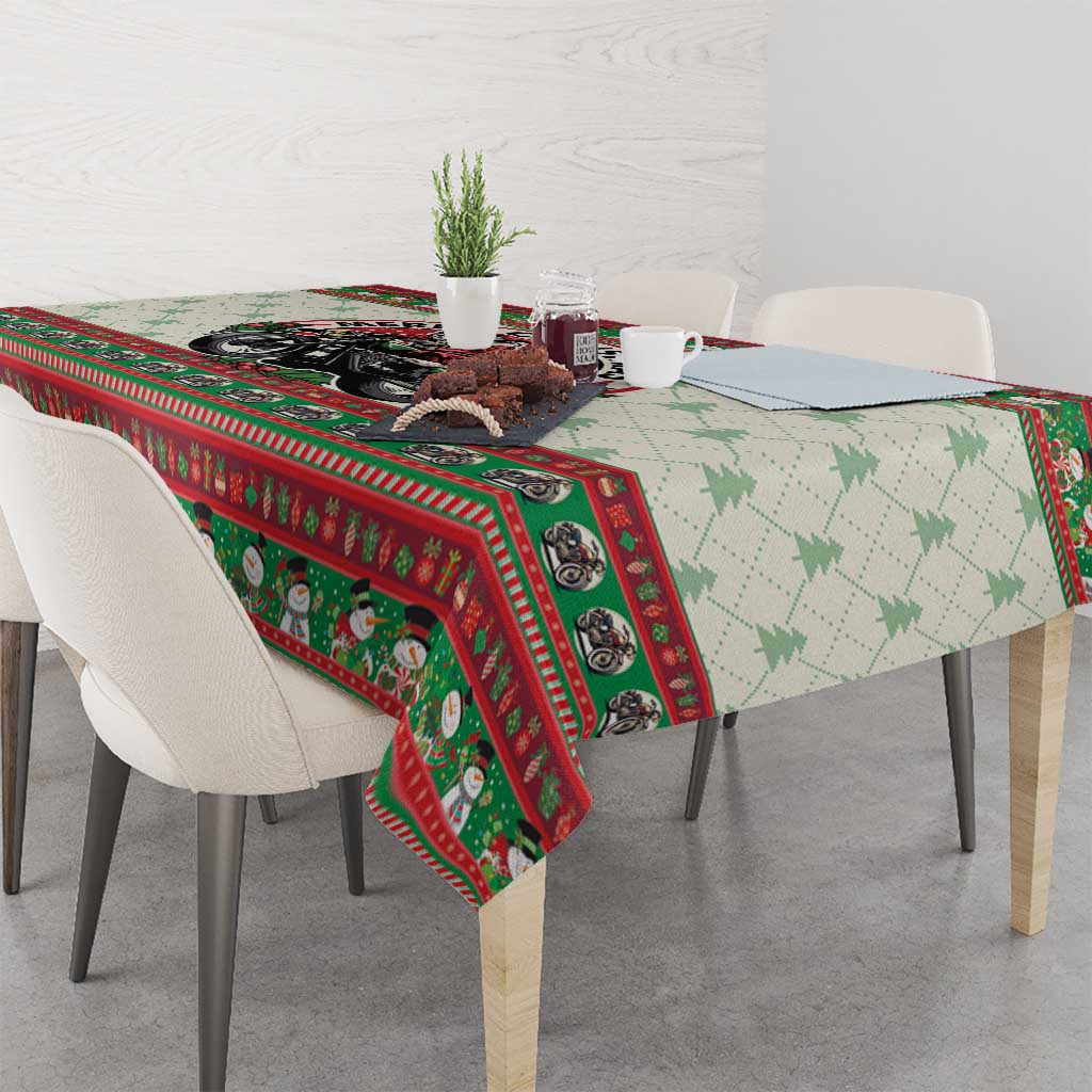 Biker Santa Motorcycle Christmas Tablecloth Santa Claus On A Motorcycle - Wonder Print Shop