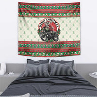 Biker Santa Motorcycle Christmas Tapestry Santa Claus On A Motorcycle - Wonder Print Shop