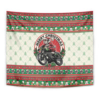 Biker Santa Motorcycle Christmas Tapestry Santa Claus On A Motorcycle - Wonder Print Shop