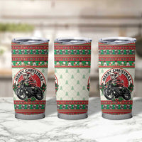 Biker Santa Motorcycle Christmas Tumbler Cup Santa Claus On A Motorcycle - Wonder Print Shop