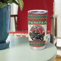 Biker Santa Motorcycle Christmas Tumbler Cup Santa Claus On A Motorcycle - Wonder Print Shop