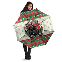 Biker Santa Motorcycle Christmas Umbrella Santa Claus On A Motorcycle - Wonder Print Shop