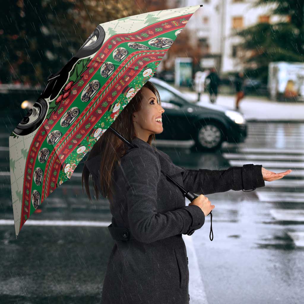 Biker Santa Motorcycle Christmas Umbrella Santa Claus On A Motorcycle - Wonder Print Shop