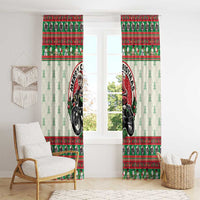 Biker Santa Motorcycle Christmas Window Curtain Santa Claus On A Motorcycle - Wonder Print Shop