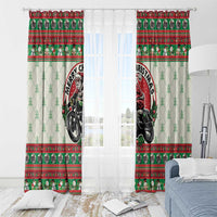Biker Santa Motorcycle Christmas Window Curtain Santa Claus On A Motorcycle - Wonder Print Shop