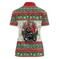 Biker Santa Motorcycle Christmas Women Polo Shirt Santa Claus On A Motorcycle - Wonder Print Shop