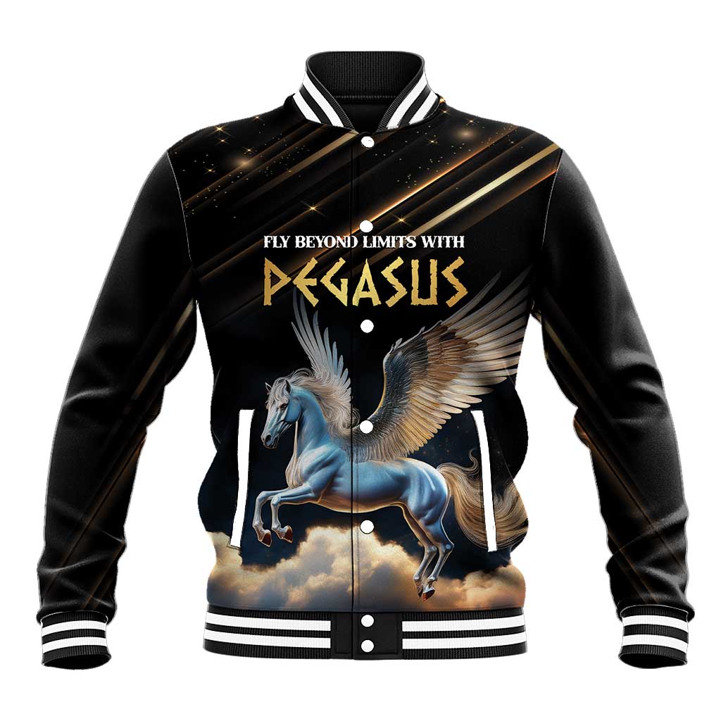 Personalized Fly Beyond Limits With Pegasus Baseball Jacket