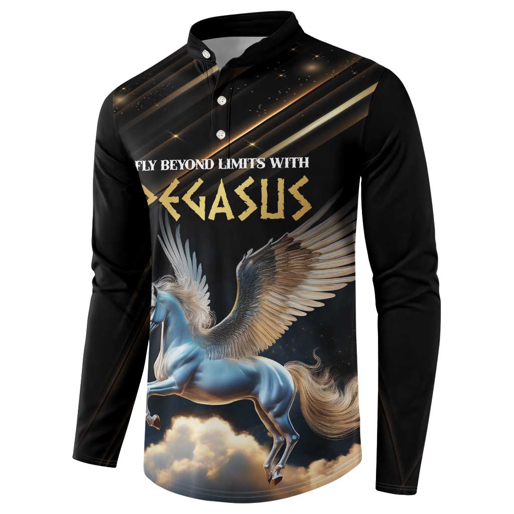 Personalized Fly Beyond Limits With Pegasus Button Sweatshirt