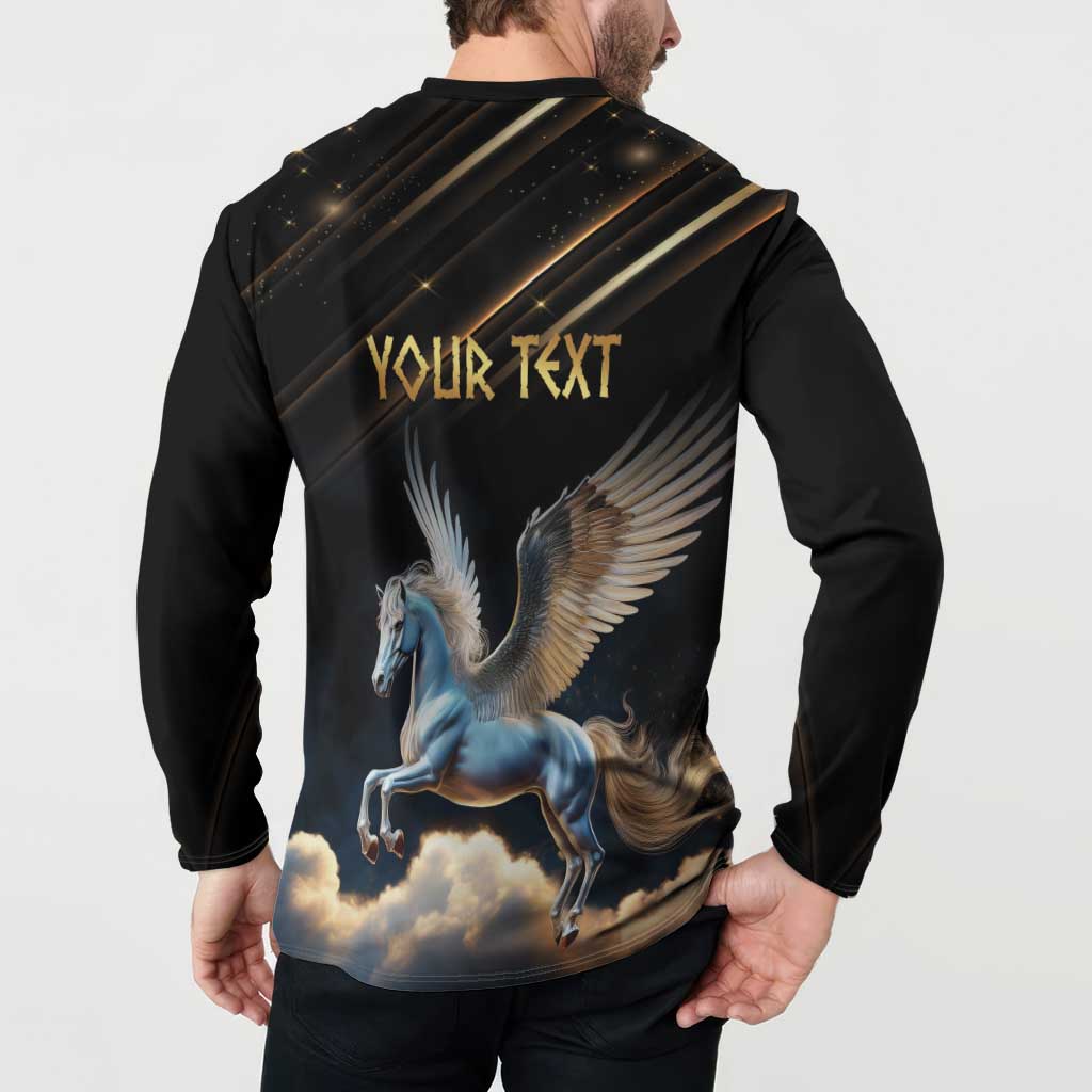 Personalized Fly Beyond Limits With Pegasus Button Sweatshirt